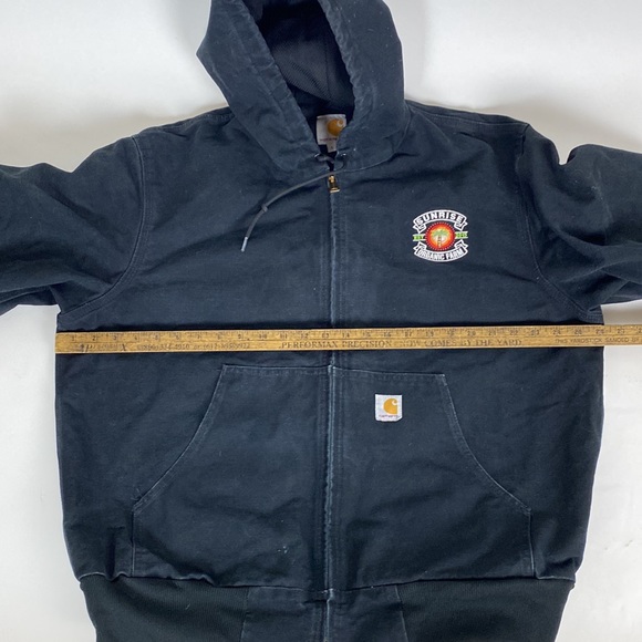Carhartt X Sunrise Mens Black Full Zip Canvas Jacket Hoodie Made in USA Size L - Picture 8 of 14